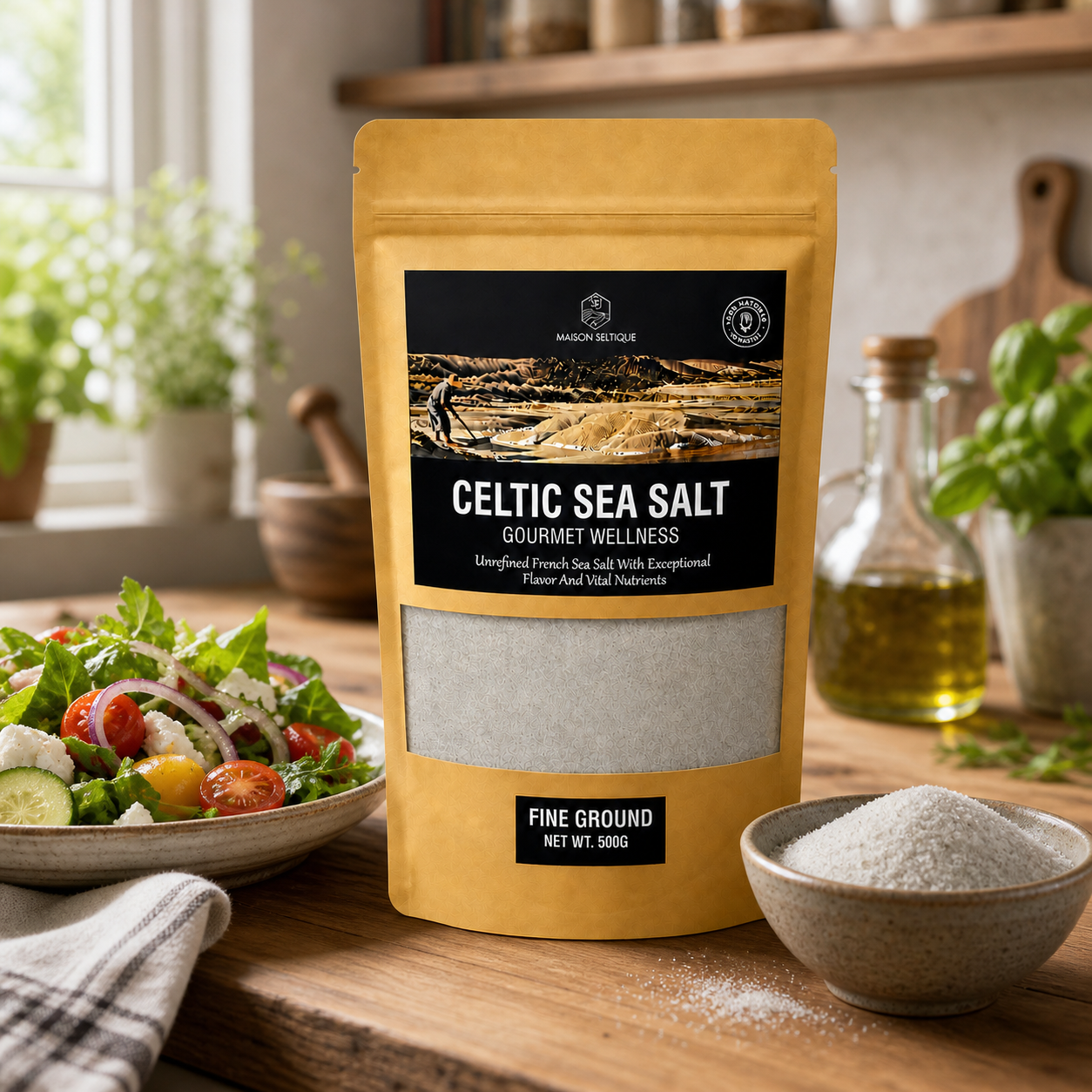 Maison Seltique Sal Celta Fina Molida 500g – Sal Marina Natural Sin Refinar